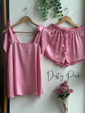 Satin Tie Knot Pajamas - Dusty Pink