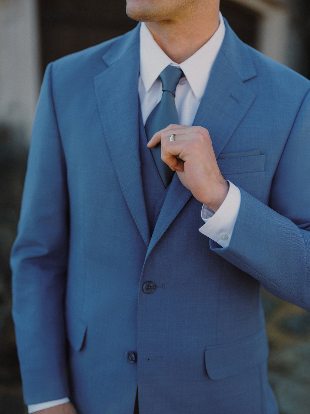 Blue 3Pcs Suit