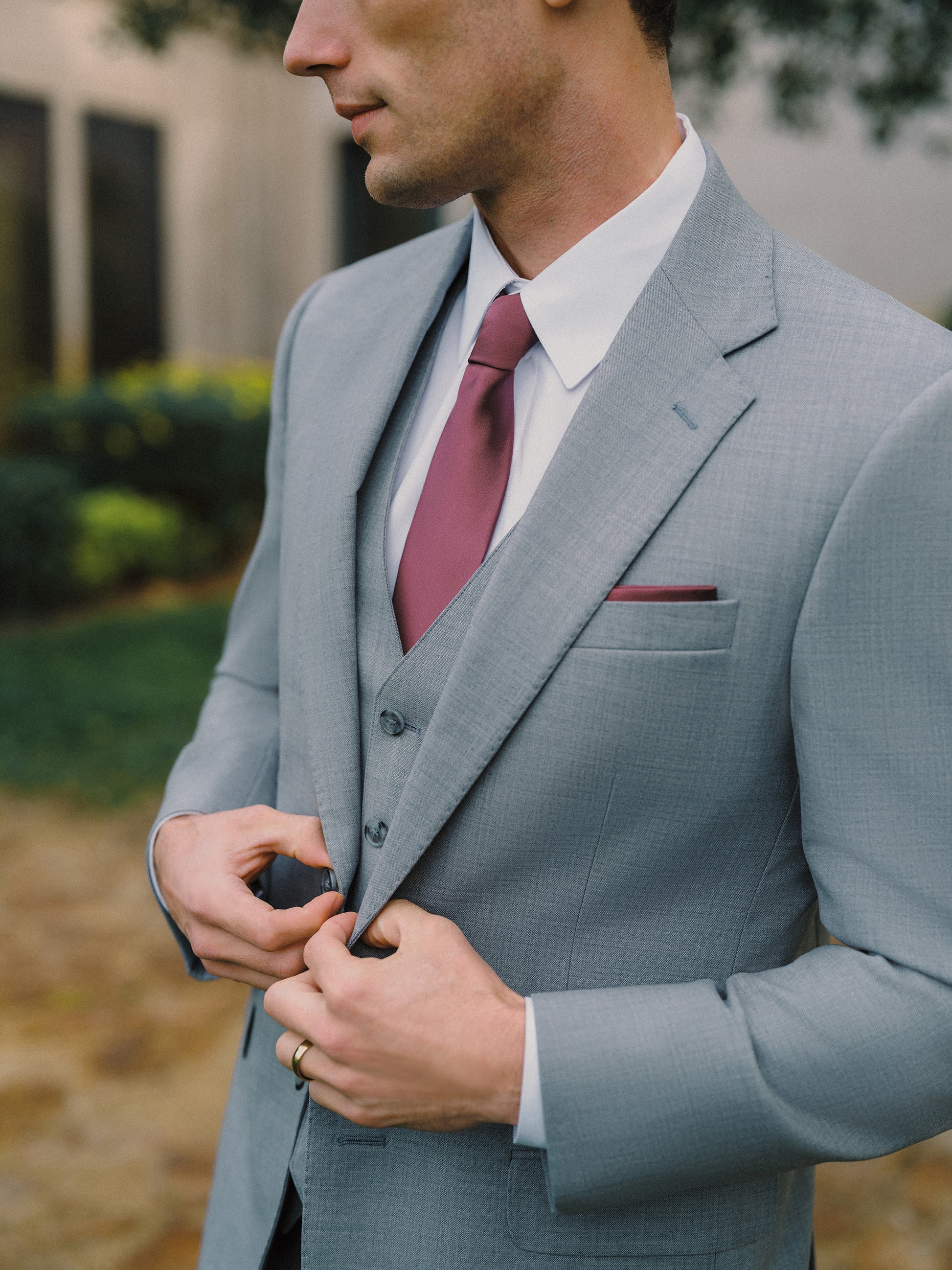 Grey 3Pcs Suit