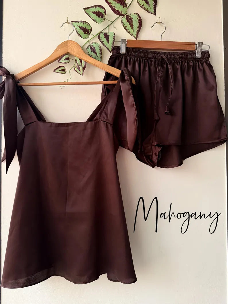 Satin Tie Knot Pajamas
