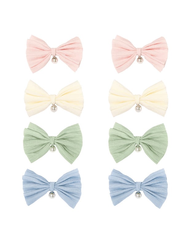 Pastel Bow hair Clip Set
