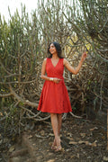 V-Neck Midi Wrap dress