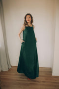 Square Neck Linen Dress