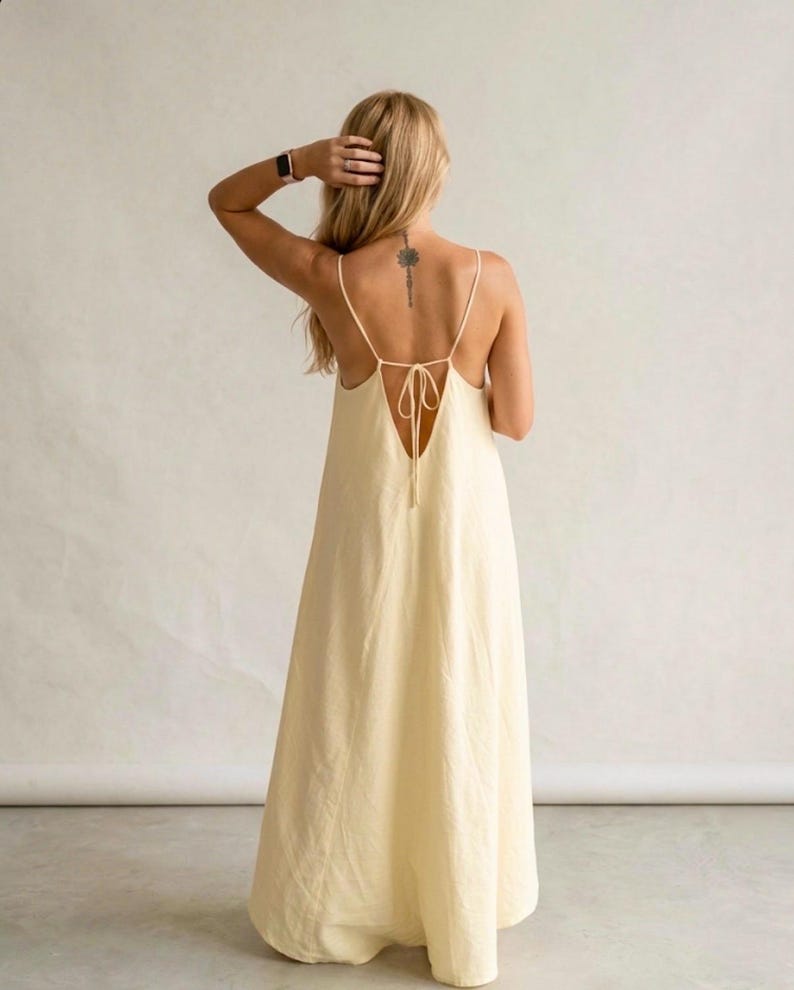 Backless Linen Dress